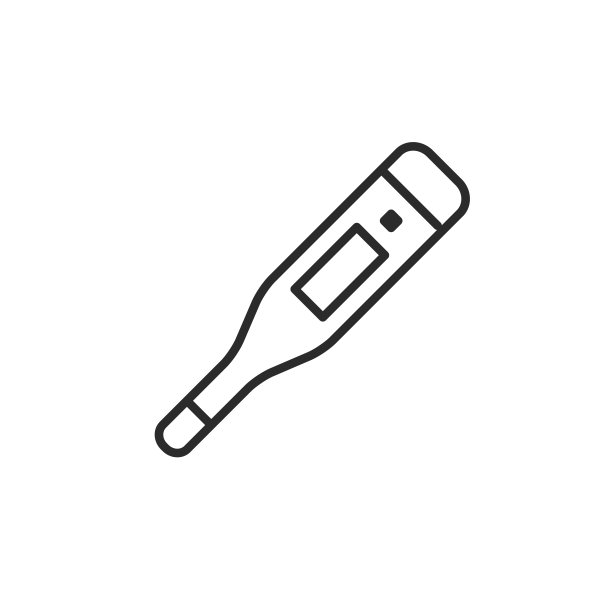 电子温度计图标，标志。温度计图标设置隔离在白色背景上。矢量图图片下载