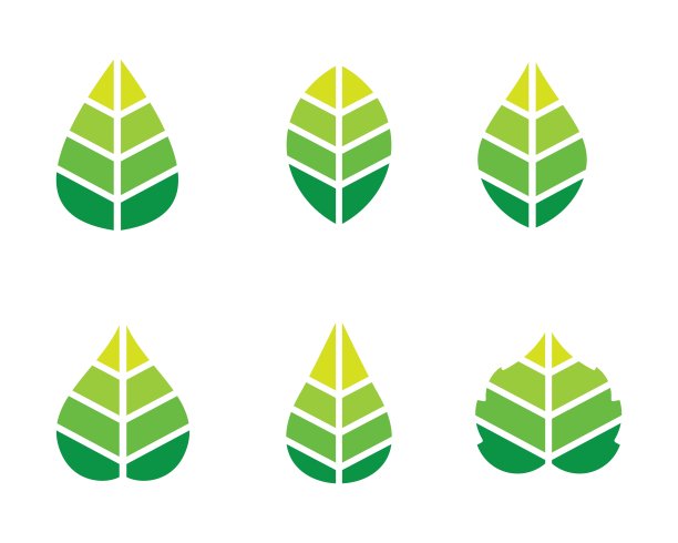 绿叶图标，孤立在白色背景图片下载