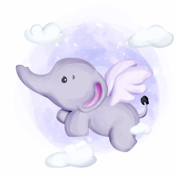 小象飞向天空图片下载