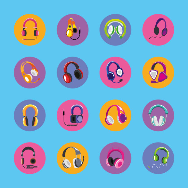 耳机的圆形图标图片下载