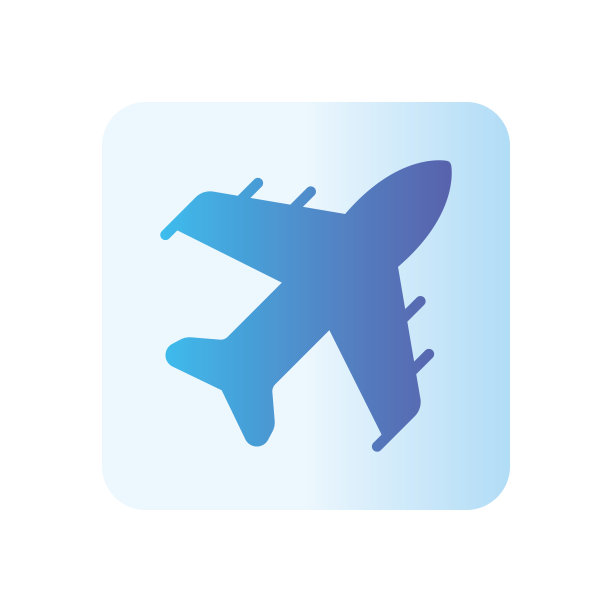 飞机渐变图标隔离在白色背景上图片下载