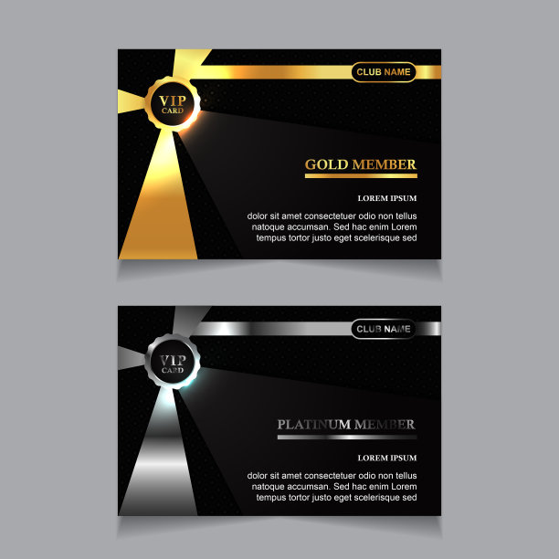 向量VIP金白名片。黑色几何图案背景与优质设计图片下载