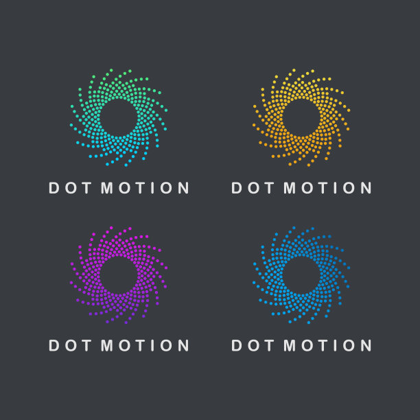 圆点运动徽章设计与各种颜色图片下载