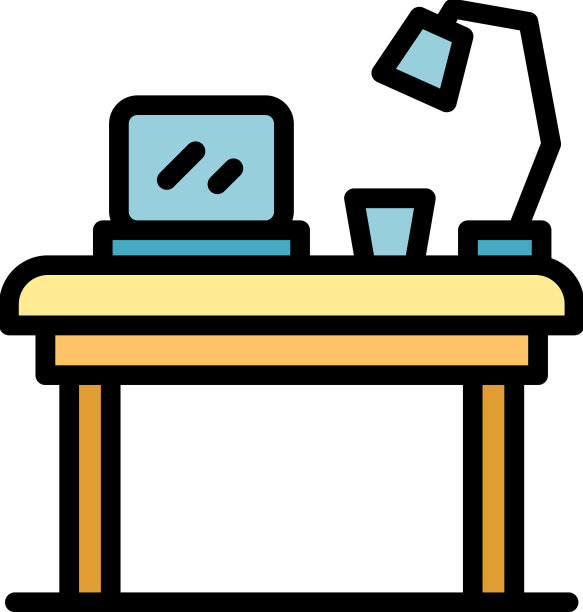 符合人体工程学的家具图标颜色轮廓图片下载