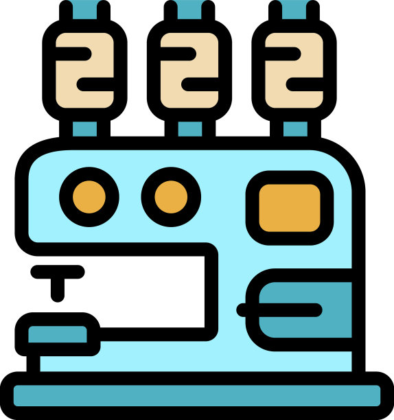 缝纫机图标颜色轮廓图片下载