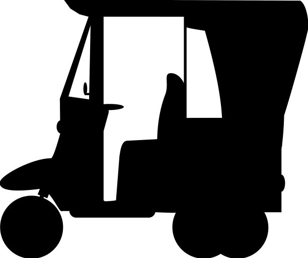 剪影机动三轮车出租车图片下载