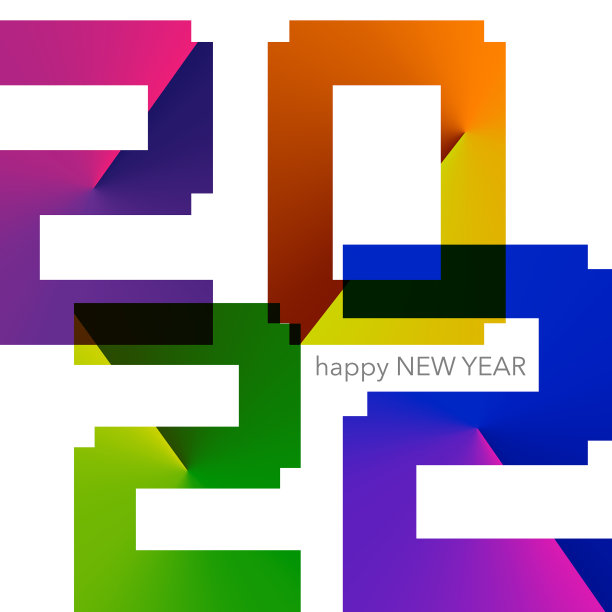 2022新年快乐logo创意概念设计素材图片