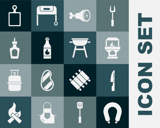 集香肠、烧烤刀、砖炉鸡图片下载