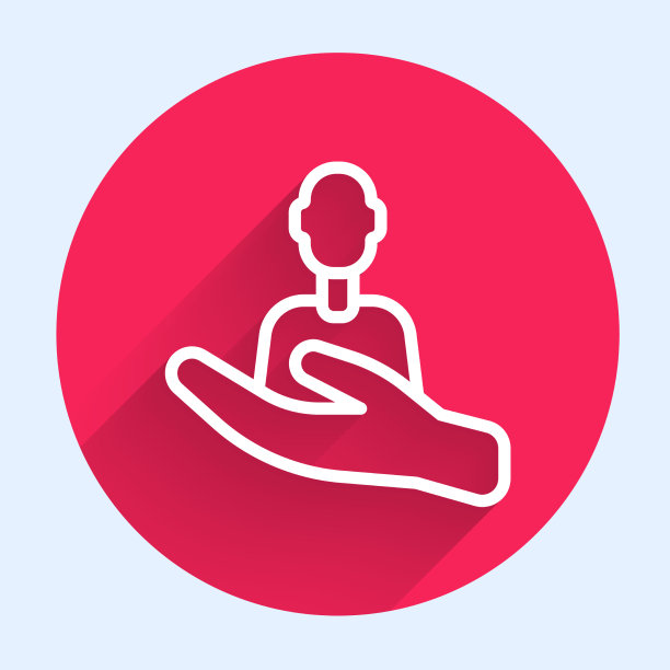 白线关怀人icon孤立与图片下载