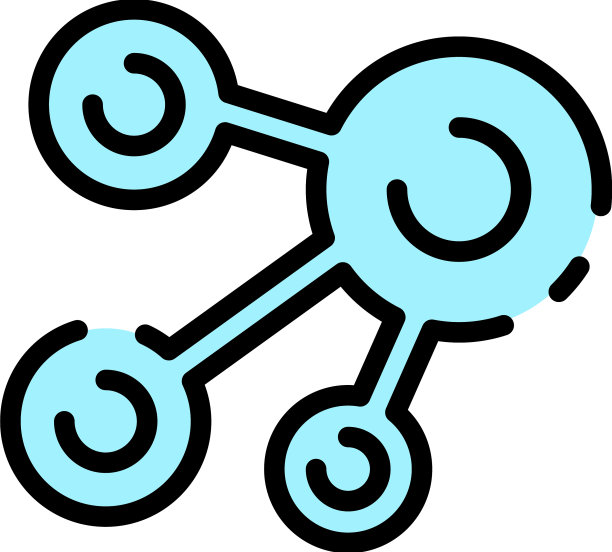 化学连接图标颜色轮廓图片下载