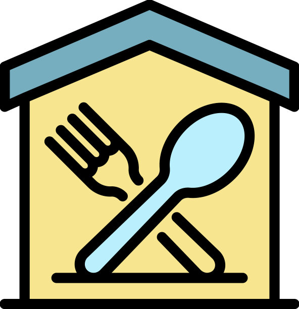 美食广场图标颜色轮廓图片下载