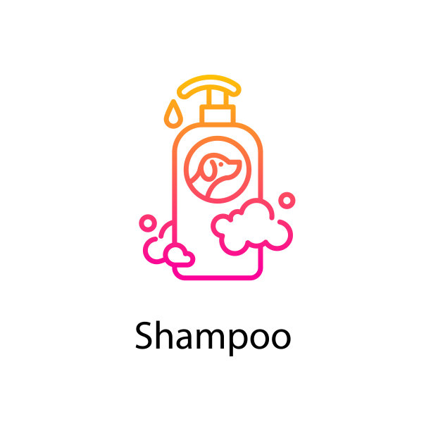 洗发水矢量渐变图标设计插图。兽医符号在白色背景EPS 10文件图片下载