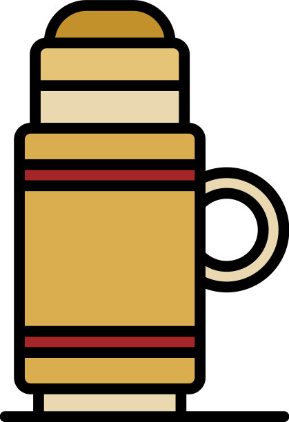 热水瓶图标颜色轮廓图片下载