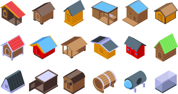 狗窝图标设置等距宠物食品图片下载