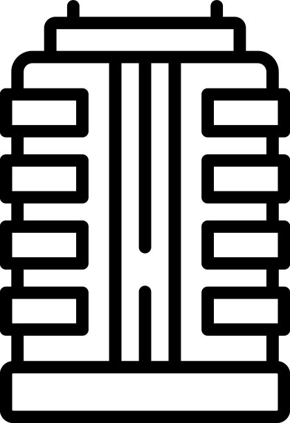 大型多层图标勾勒出城市建筑的轮廓图片下载