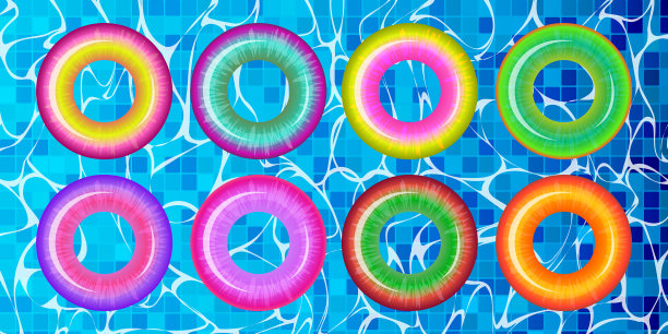 游泳环集浮环收集池图片下载