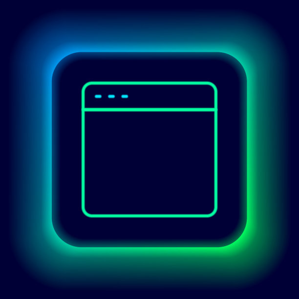 发光的霓虹灯线浏览器窗口图标隔离图片下载
