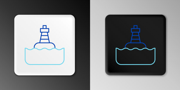 线浮浮标在海上icon孤立上图片下载