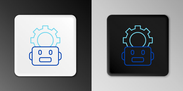 线机器人设置图标隔离在灰色图片下载