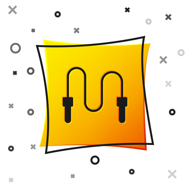 黑色跳绳图标孤立在白色背景图片下载