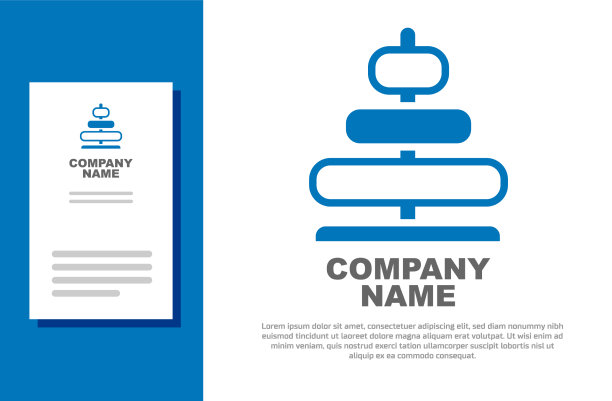 蓝色金字塔玩具图标孤立在白色背景图片下载