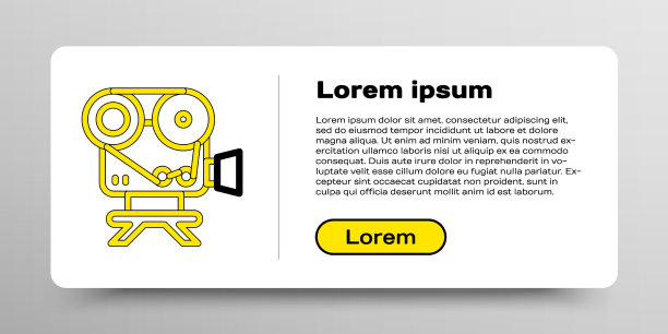 线复古电影相机图标隔离在白色图片下载