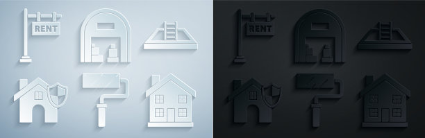 游泳池设置油漆滚筒刷与梯子图片下载