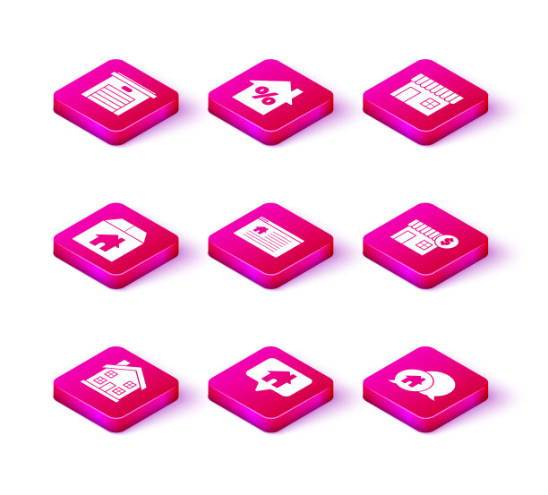 用房子硬纸板设置家庭符号地图指针图片下载