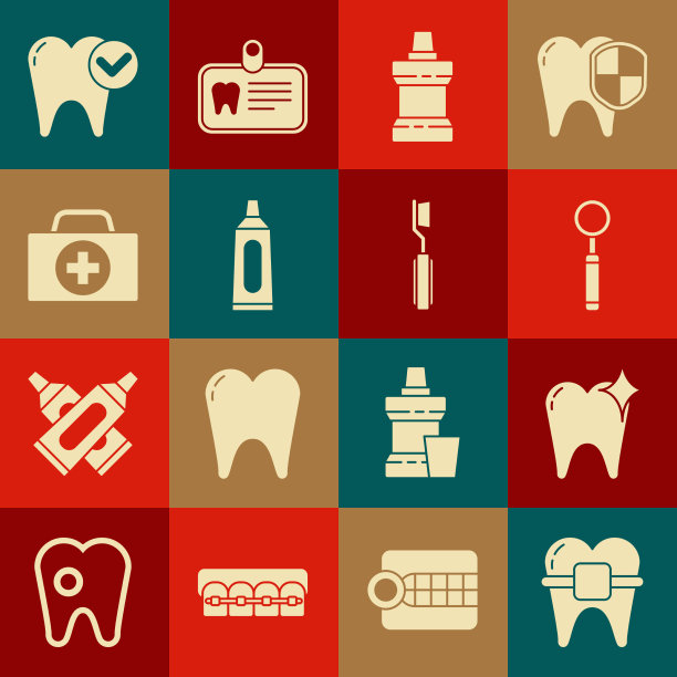 用牙套固定牙齿美白的概念图片下载