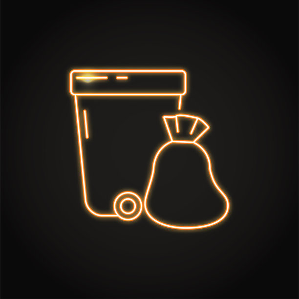 霓虹灯城市垃圾图标在线风格图片下载