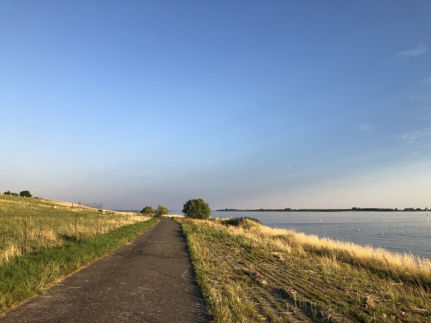 易北河沿岸小路的风景图片下载