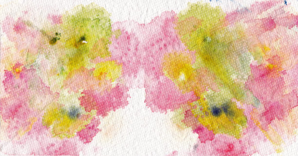 用混合液体黄色和红色绿色颜料手绘纸巾的扫描图像。纸巾上的抽象画。图片下载