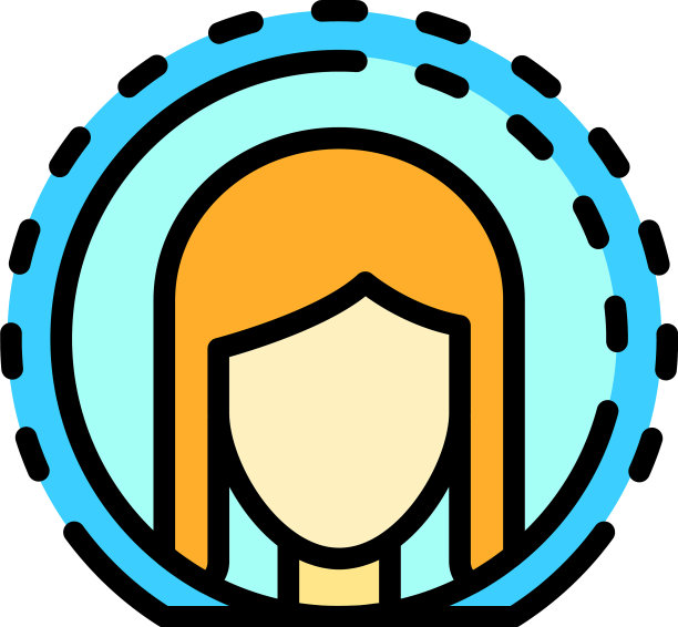 双相女性图标颜色轮廓图片下载