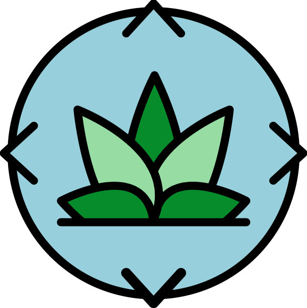 生态植物目标图标颜色轮廓图片下载