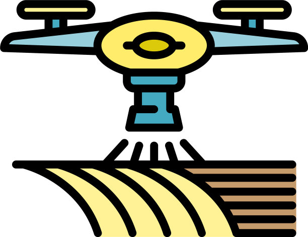 无人机水灌溉图标颜色轮廓图片下载