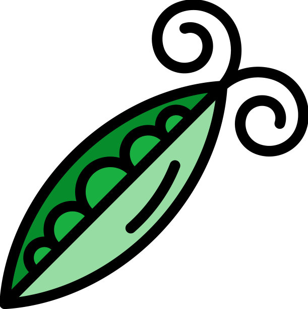 蔬菜豌豆图标颜色轮廓图片下载