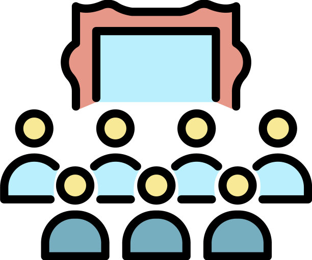 展览中心图标颜色轮廓图片下载