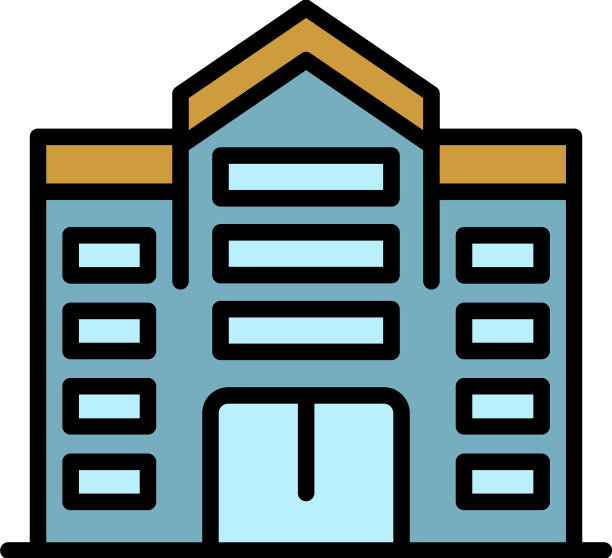 办公城市建筑图标颜色轮廓图片下载
