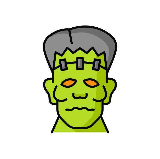 僵尸男人与可怕的脸幻想人物图标图片下载