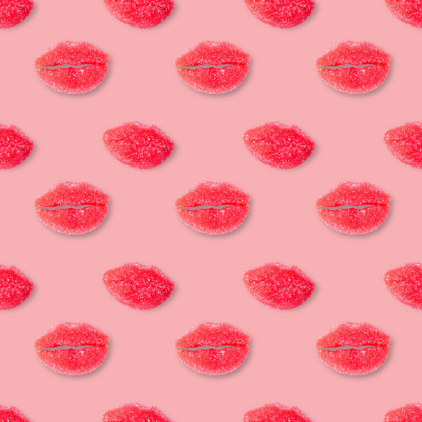 红枣在唇形上以粉红色为背景无缝的图案图片下载