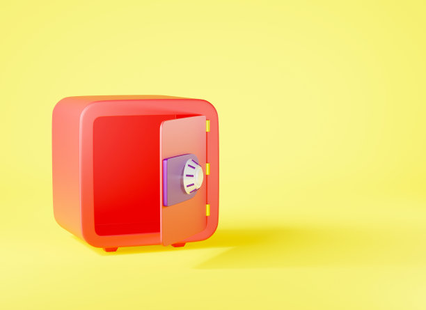 安全金属保险箱银行箱图标，钱柜安全前门视图与打开的门图片下载