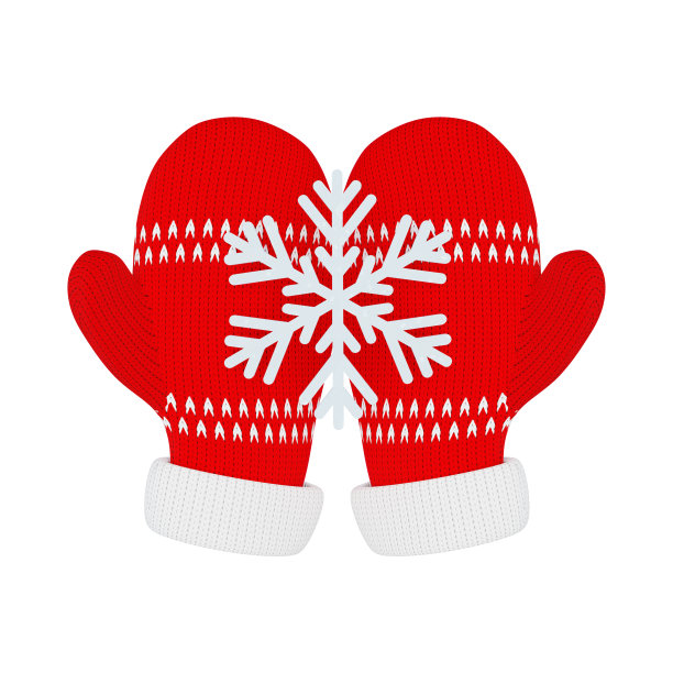 针织的红手套里有一片雪花图片下载