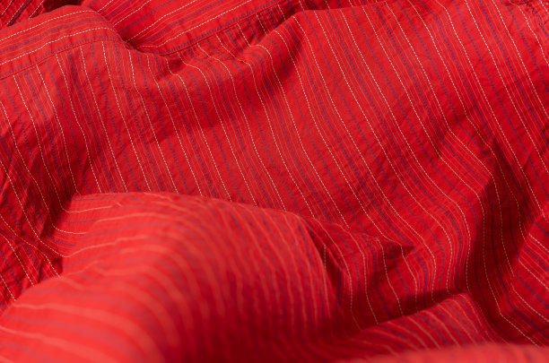 红色条纹布。俯视图图片下载