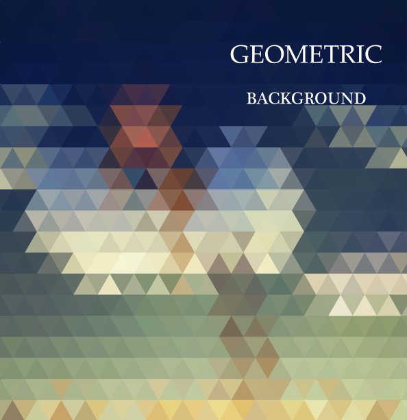 浅蓝色，绿色矢量多边形插图，由三角形组成。三角模式用于您的业务设计。图片下载