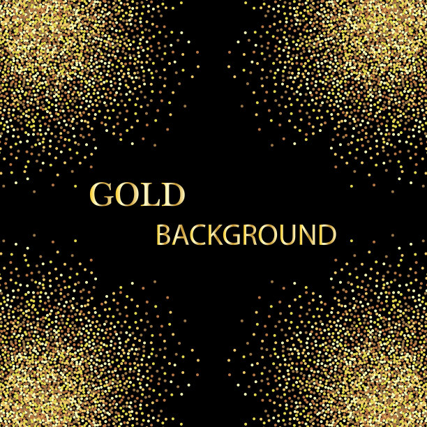 金色的星星五彩纸屑，圣诞节假期向量背景。VIP魅力新年，生日派对装饰。素材图片