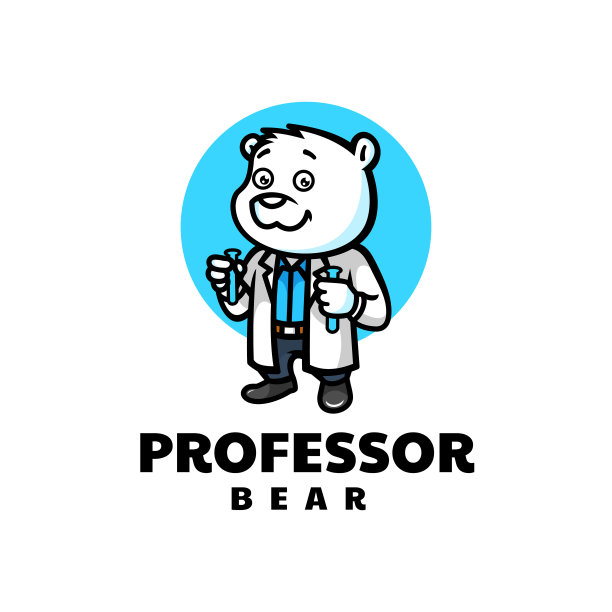 矢量插图教授吉祥物卡通风格。图片下载