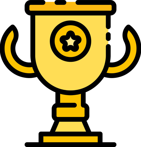 大学金杯图标颜色轮廓图片下载