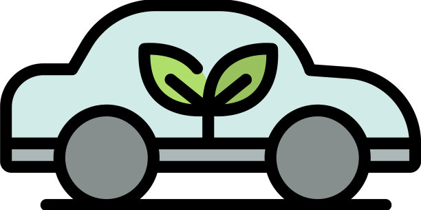 生态汽车图标颜色轮廓图片下载