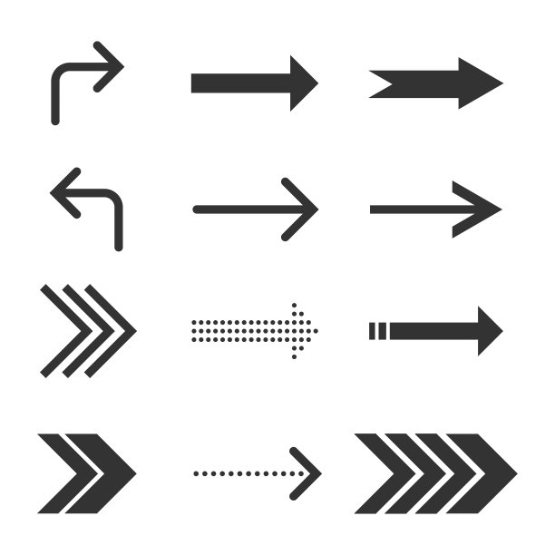 箭头图标设置矢量设计。图片下载