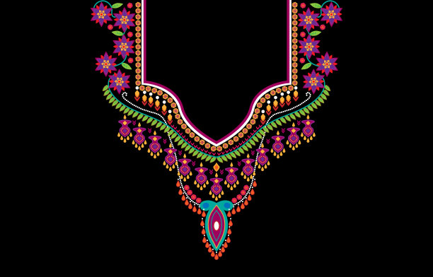 几何曲线沿东方民族线条图案流动的传统风格EP9。图片下载